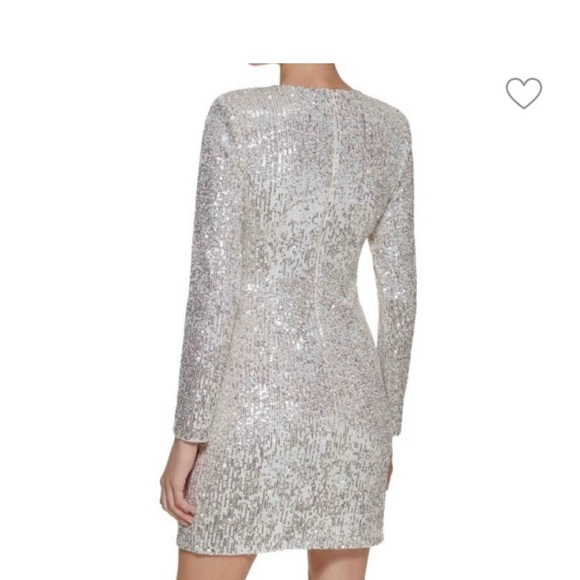 Eliza J Long Sleeve Sequin Cocktail Dress Size 10 - Picture 2 of 4